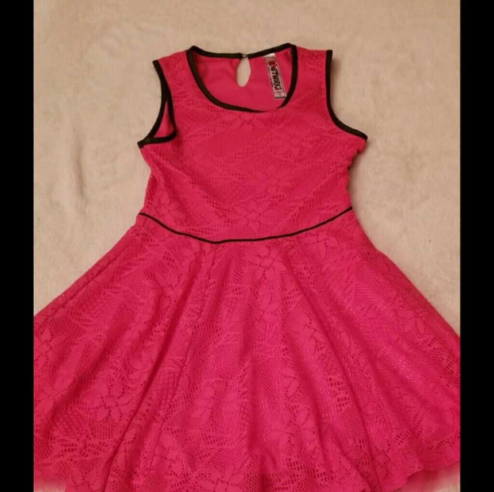 Pink Dress with Black Trim